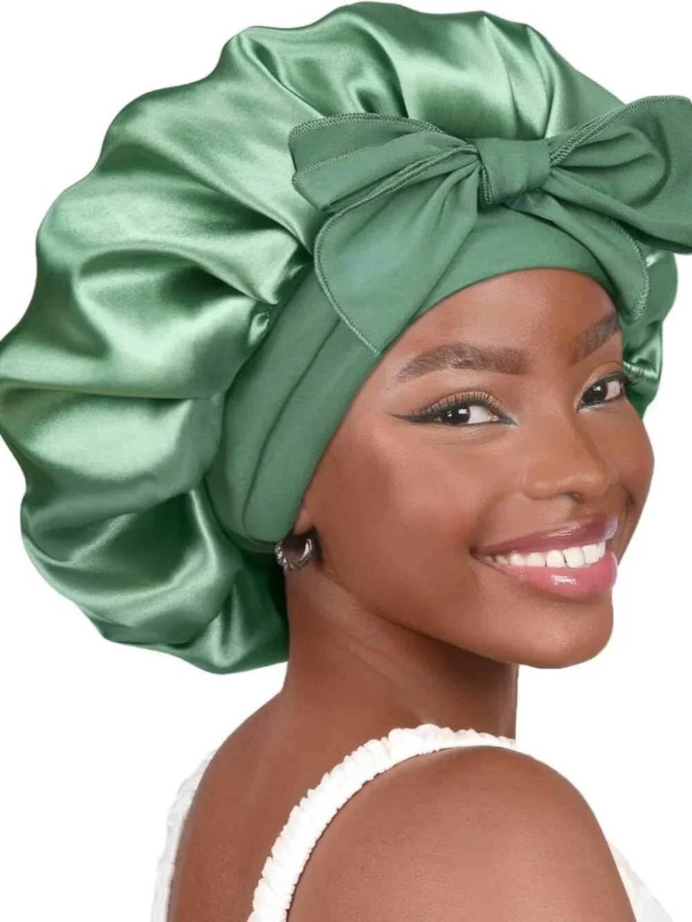 Adjustable Silk Bonnet for Sleeping Women Double Layer Satin Bonnet Reduce Frict